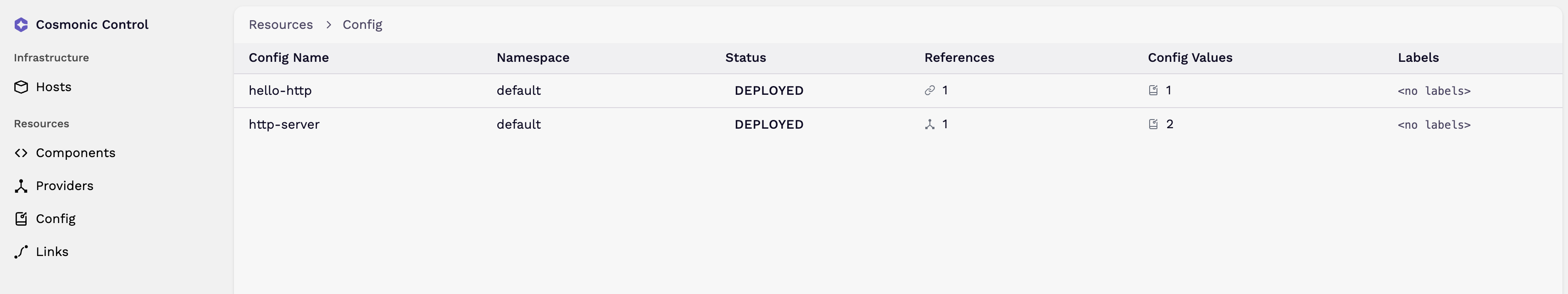 Config view