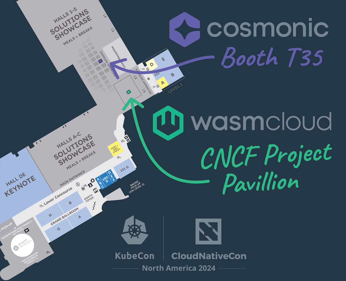 map to Cosmonic booth