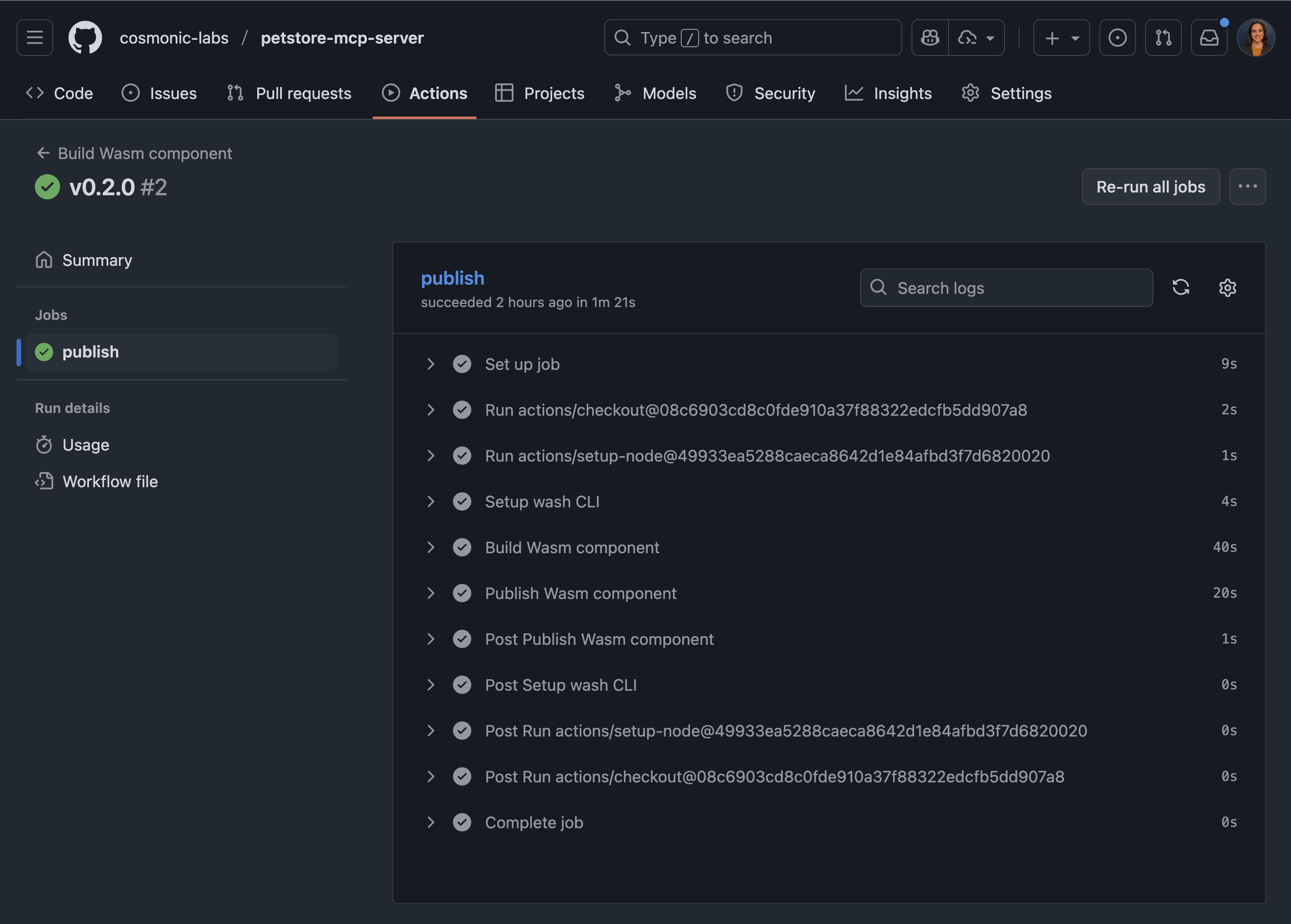 Publish workflow